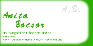 anita bocsor business card